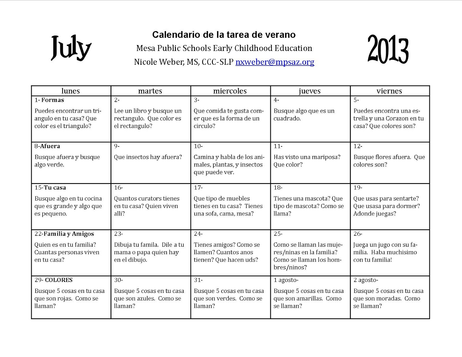 Customizable Speech Homework Planner