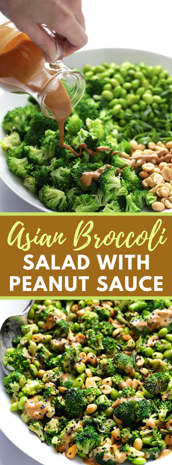 ASIAN BROCCOLI SALAD WITH PEANUT SAUCE #easysalad #vegan