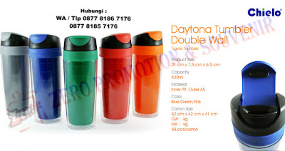 Souvenir Tumbler Daytona Insert, Tumbler Murah Chielo, Botol promosi, souvenir DAYTONA drinkware, Souvenir Tumbler Insert Paper plastik di Tangerang