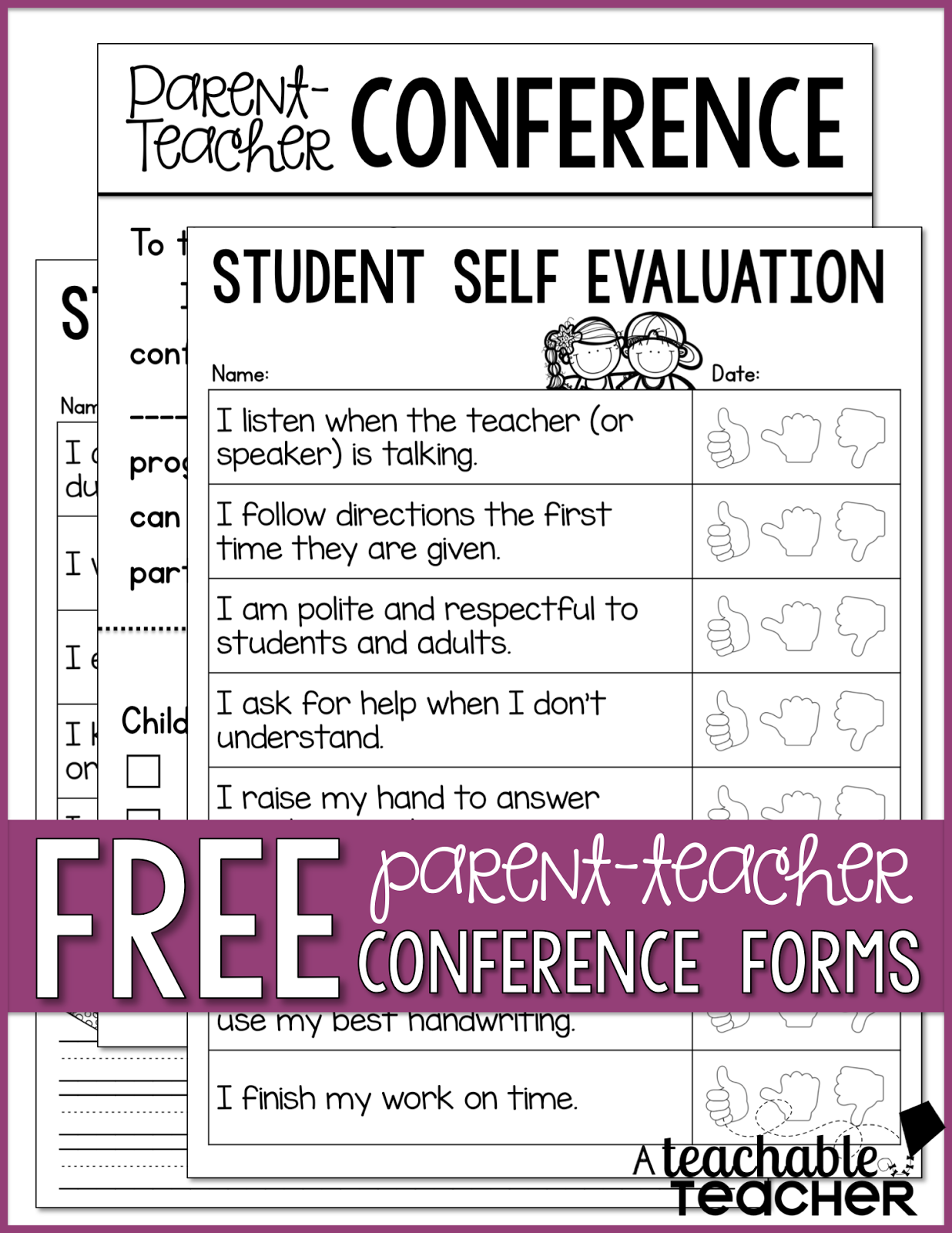 Parent-Teacher Conference Tips and Freebies Linky Party  A Within Parent Teacher Conference Flyer Template
