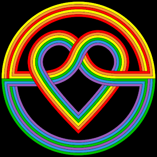 rainbow heart knot