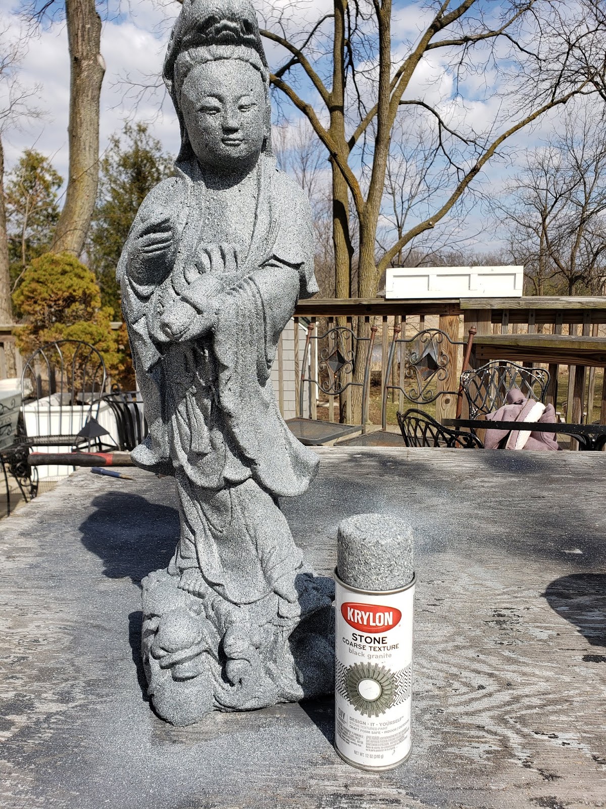 Gear Acres at Top of the Hill Kuan Yin Concrete Statue Makeover