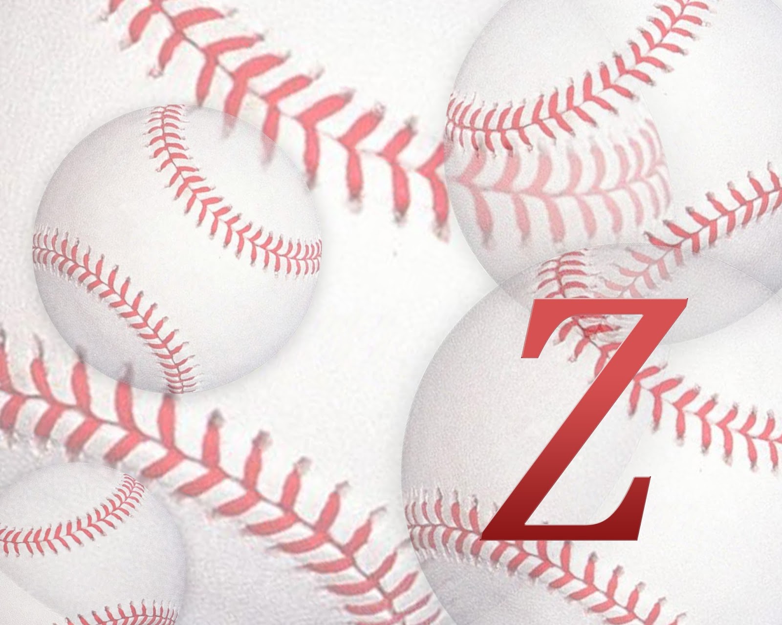 CJO Photo Printable Initial Art Baseball Z