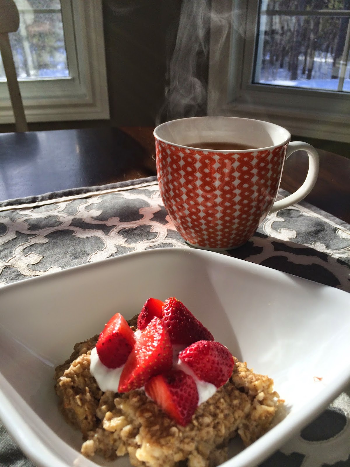 E Baked Banana Oatmeal, Greek Yogurt, Strawberries Making Healthy Simple