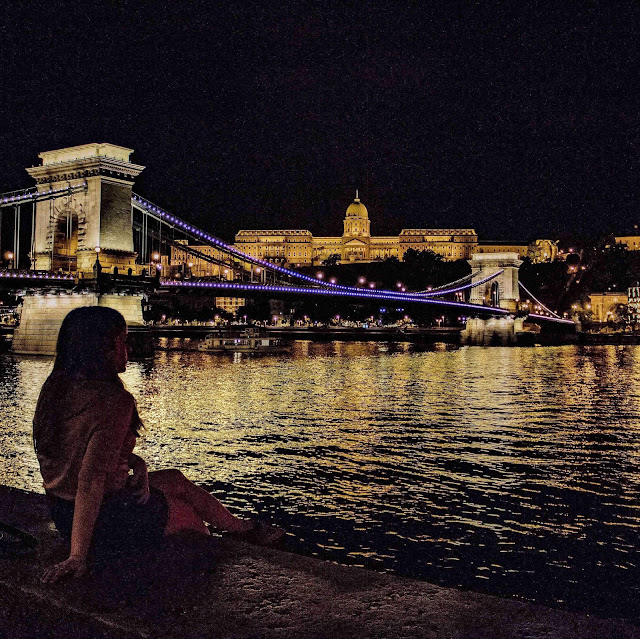 Budapest lit up at night