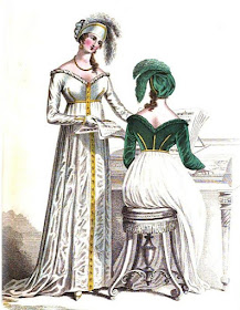 Evening dress   from La Belle Assemblée (Feb 1810)