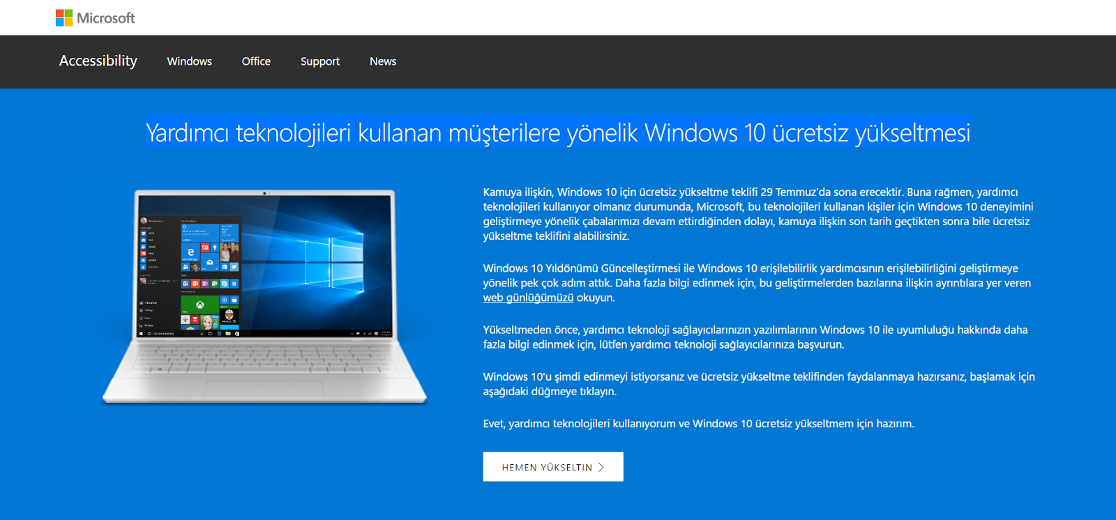windows 10 hala 29 temmuz dan sonra