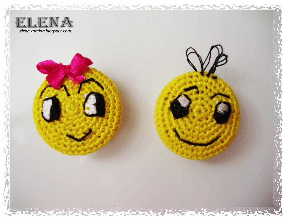 Вяжем смайлики крючком со схемами