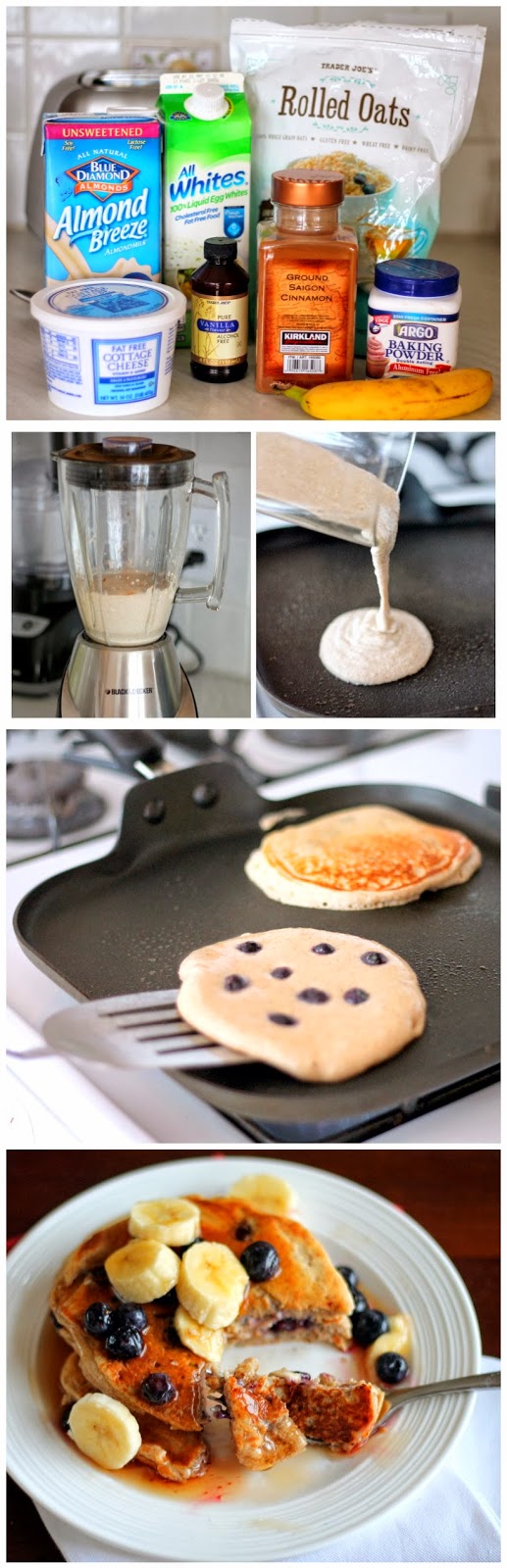 Oatmeal Cottage Cheese Banana Pancakes {high in protein, glutenfree