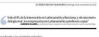 el 4% de las innovaciones en Latinoamérica funciona aunque sin una metodología real, el restante de los empresarios (96%!!!!) prefieren copiar