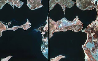 Imágenes de satélite del mar de Aral