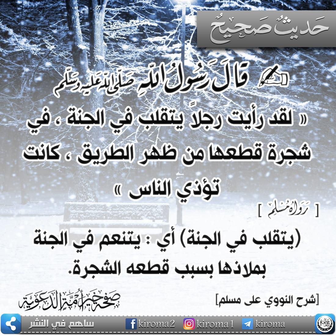 فضل اماطة الأذى عن الطريق