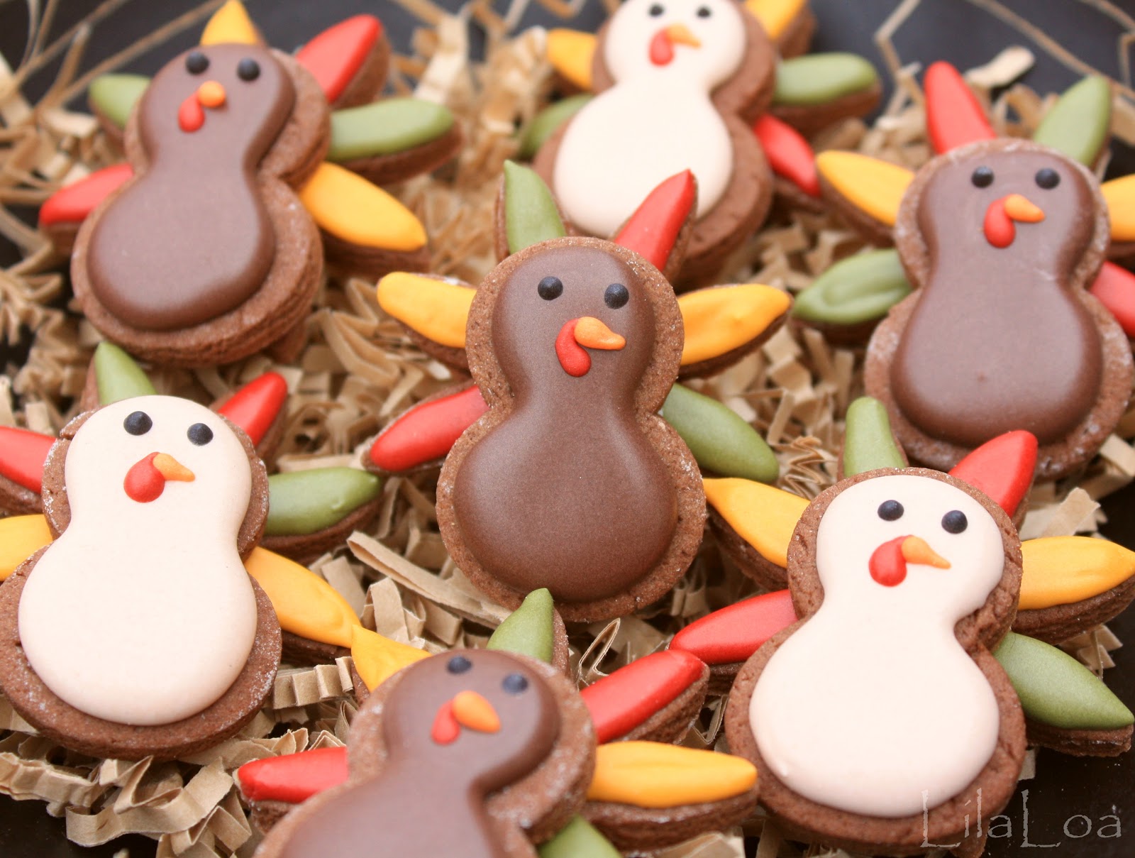 Mini Turkey Cookies for Thanksgiving