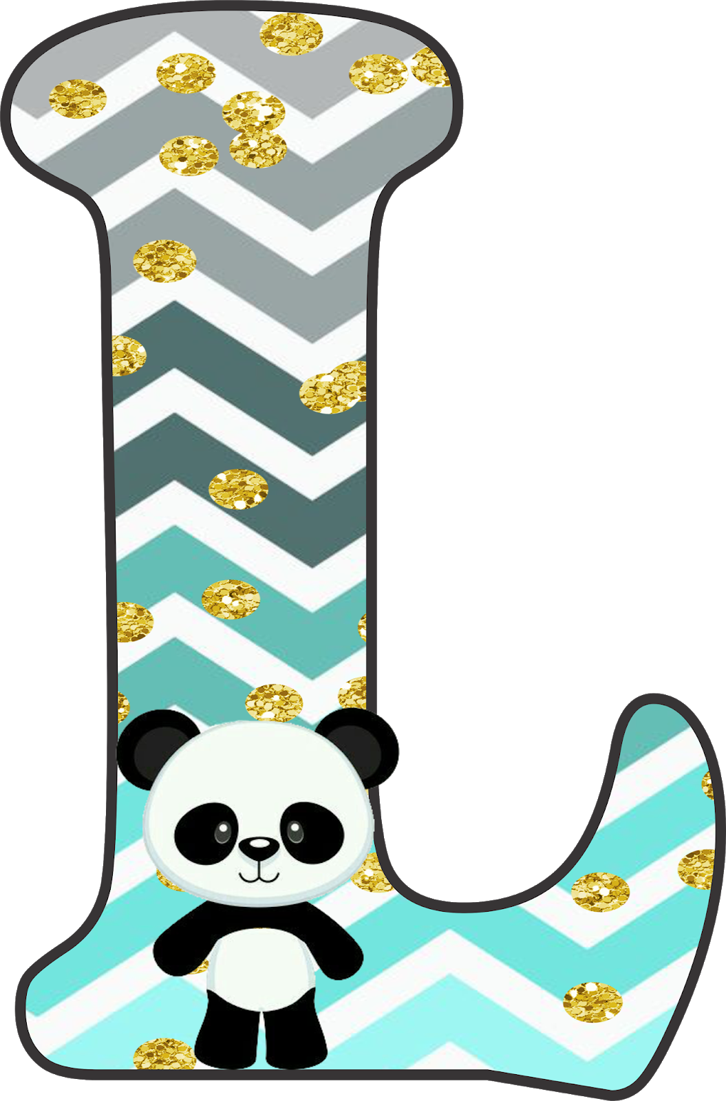 Alfabeto de Panda tierno para Descarga Gratis