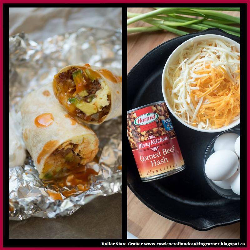 Dollar Store Crafter Corned Beef Hash Breakfast Burritos