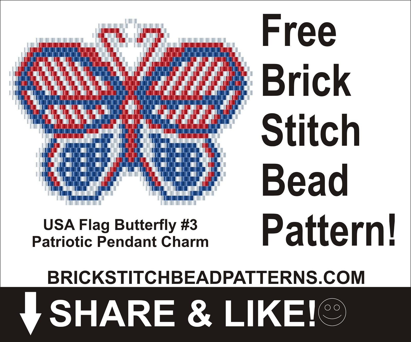 Brick Stitch Bead Patterns Journal USA Flag Butterfly 3 Patriotic brick-stitch-bead-patterns-journal-usa-flag-butterfly-3-patriotic