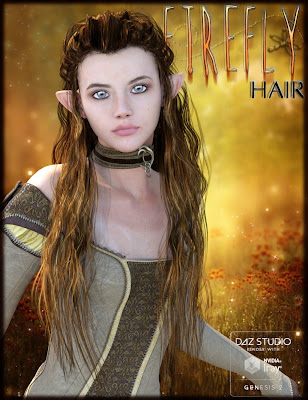 3D Models Art Zone - alitaptap buhok para sa Genesis (s) 2 Babae at V4