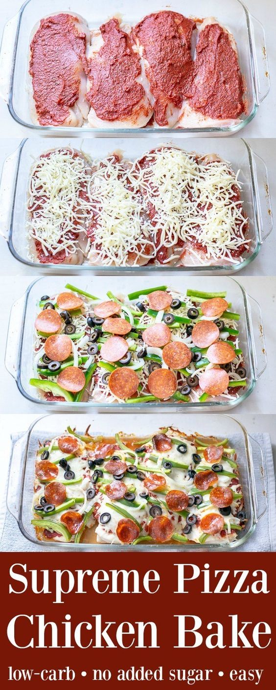 upreme Pizza Chicken Bake Recipe Low Carb | The Schmidty Wife