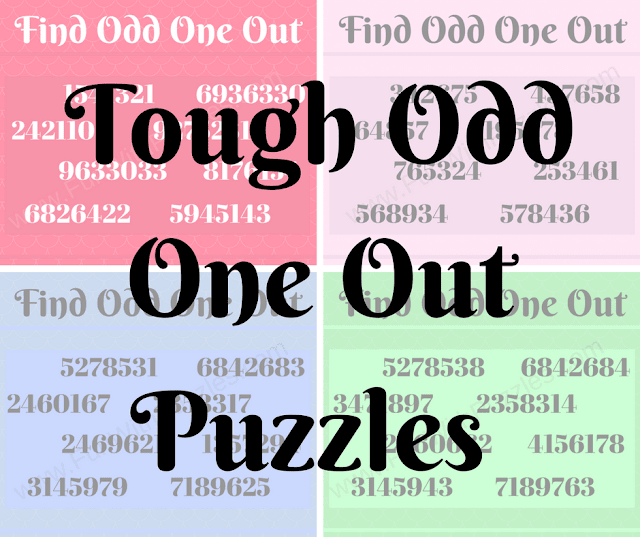 Tough Odd One Out Number Puzzles for Adults with Answers