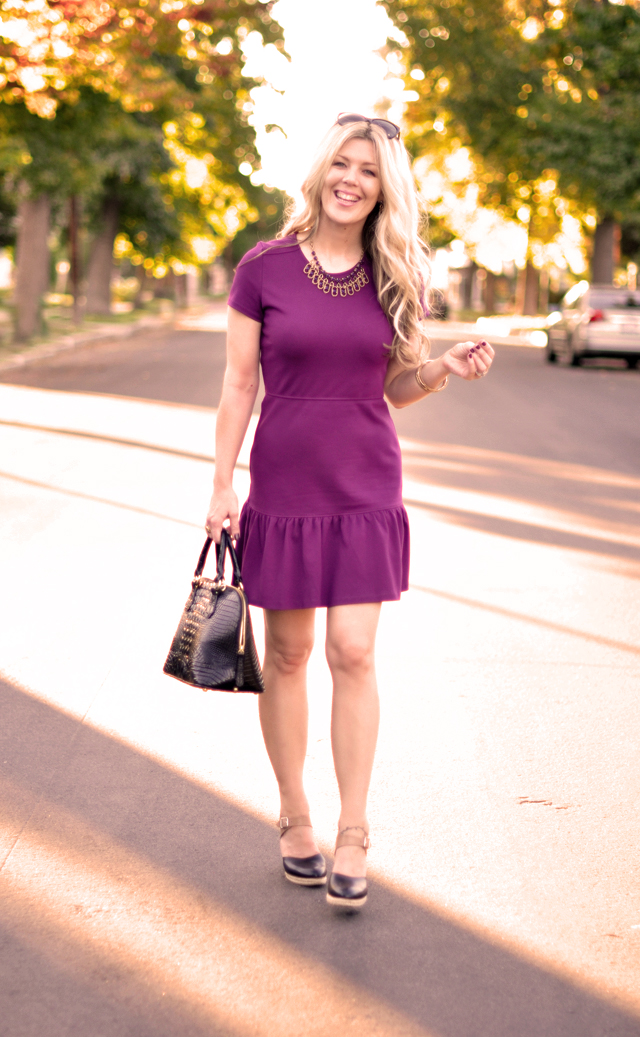 drop waist purple dress