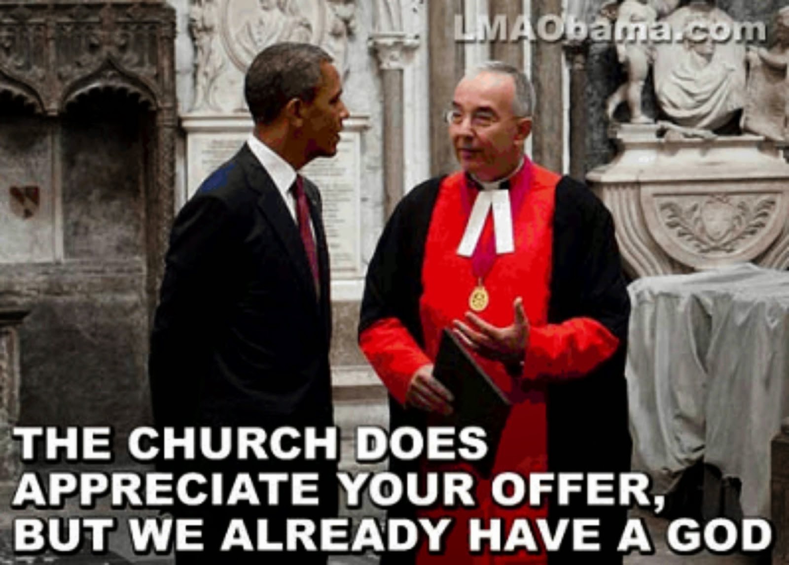 OBAMA APPLIES FOR A JOB AS "GOD" AT THE VATICAN