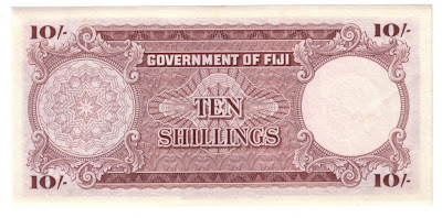 Fijian ten Shillings banknote
