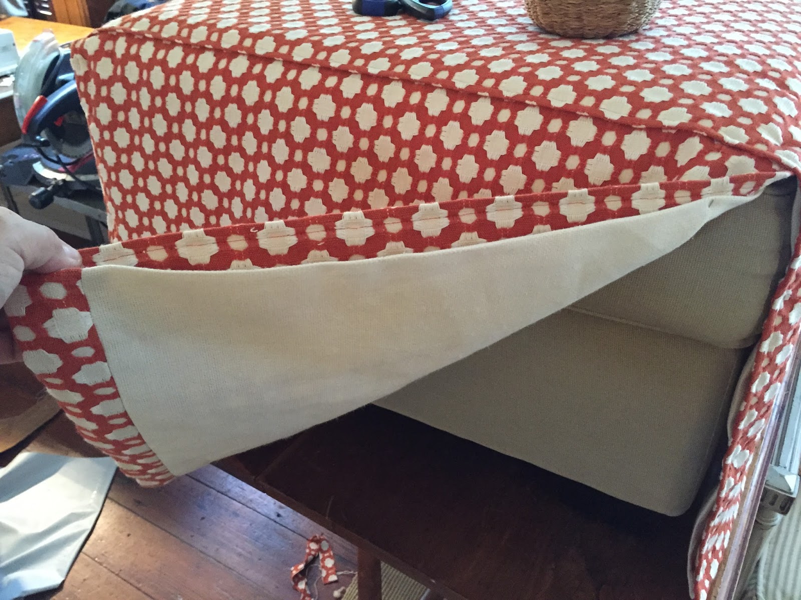 SheShe, The Home Magician Faux Waterfall Pleated Ottoman Slipcover