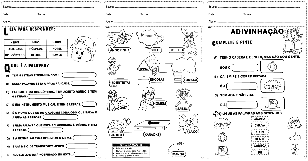 Atividades de Português 2° ano Ensino Fundamental — SÓ ESCOLA