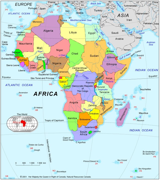 Map of Africa Political Pictures