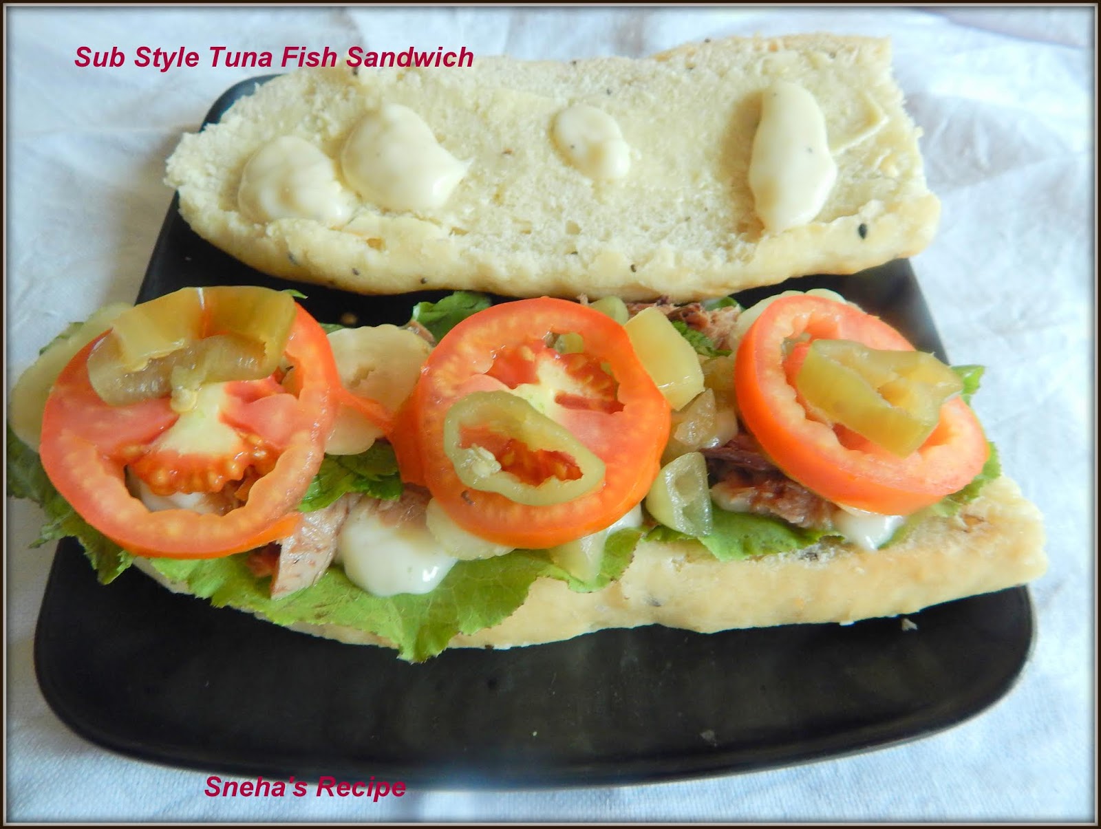 Sub Style Tuna Fish Sandwich#FishFriday - Sneha's Recipe