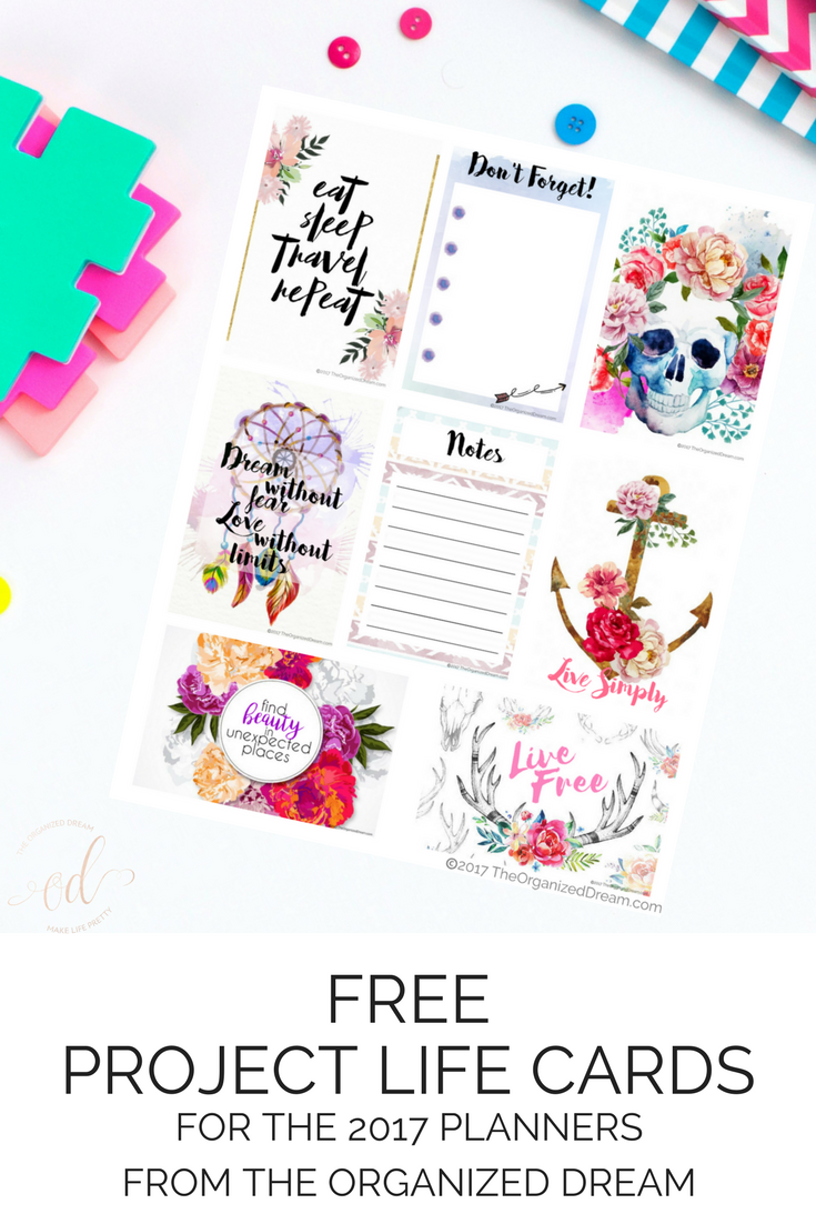 Free Project Life Card Printables