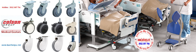Bánh xe giường bệnh y tế Colson phi 125 có khóa | CPT-5854-85BRK4
