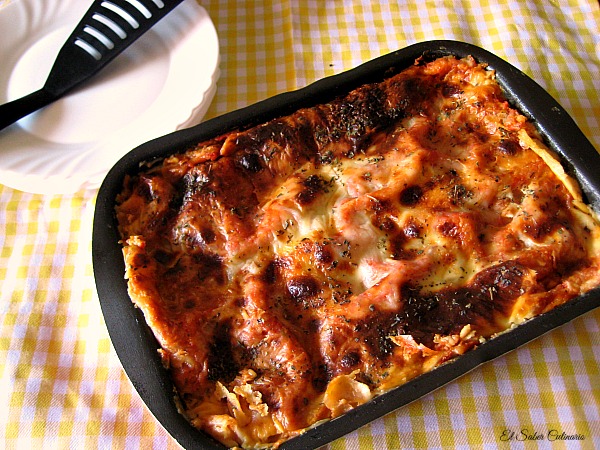 Receta fácil baja en calorías lasaña