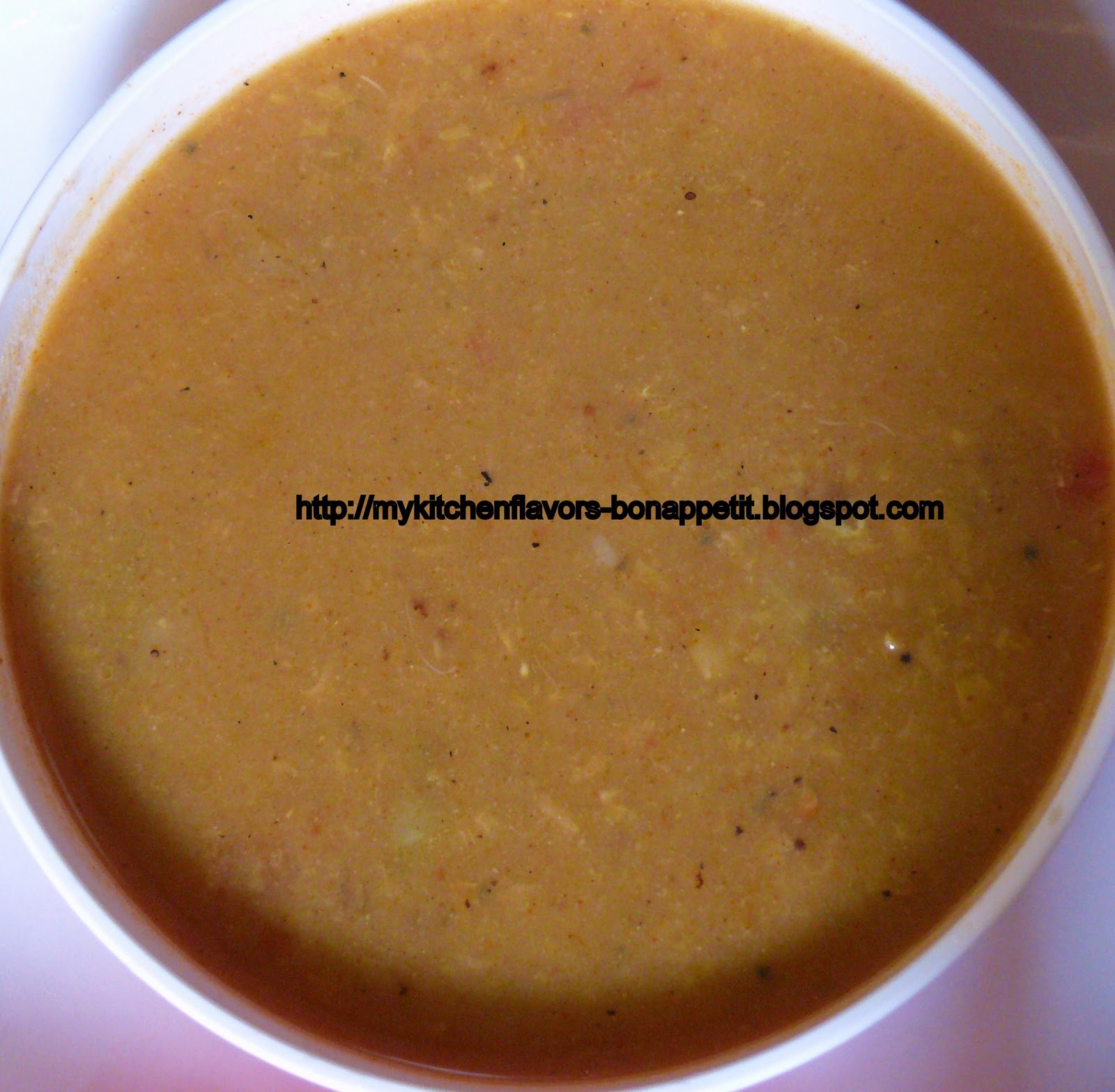 My Kitchen Flavors Bon Appetit! Lentil Soup (Dal or Paruppu Soup)
