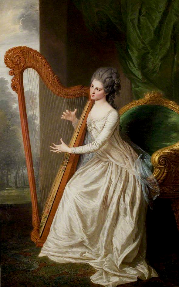Gods and Foolish Grandeur A lady and her harp