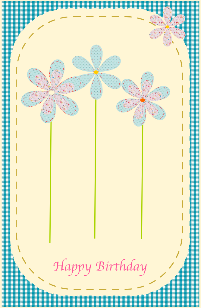 happy birthday flower card