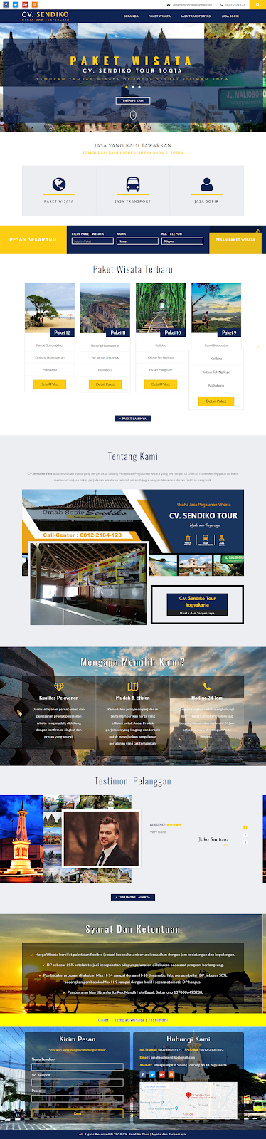 Tour Travel Wisata - (Codeigniter integration with email notification)