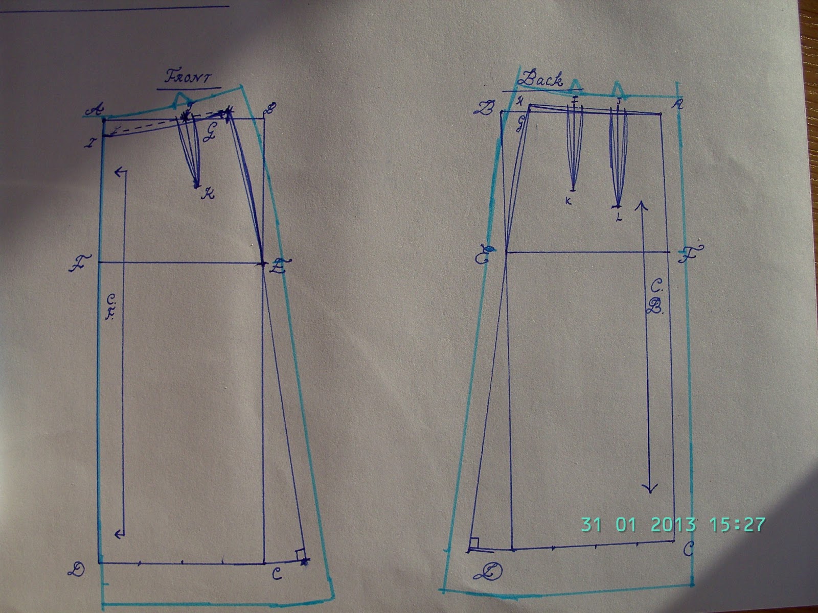 A Line Skirt Pattern Drafting
