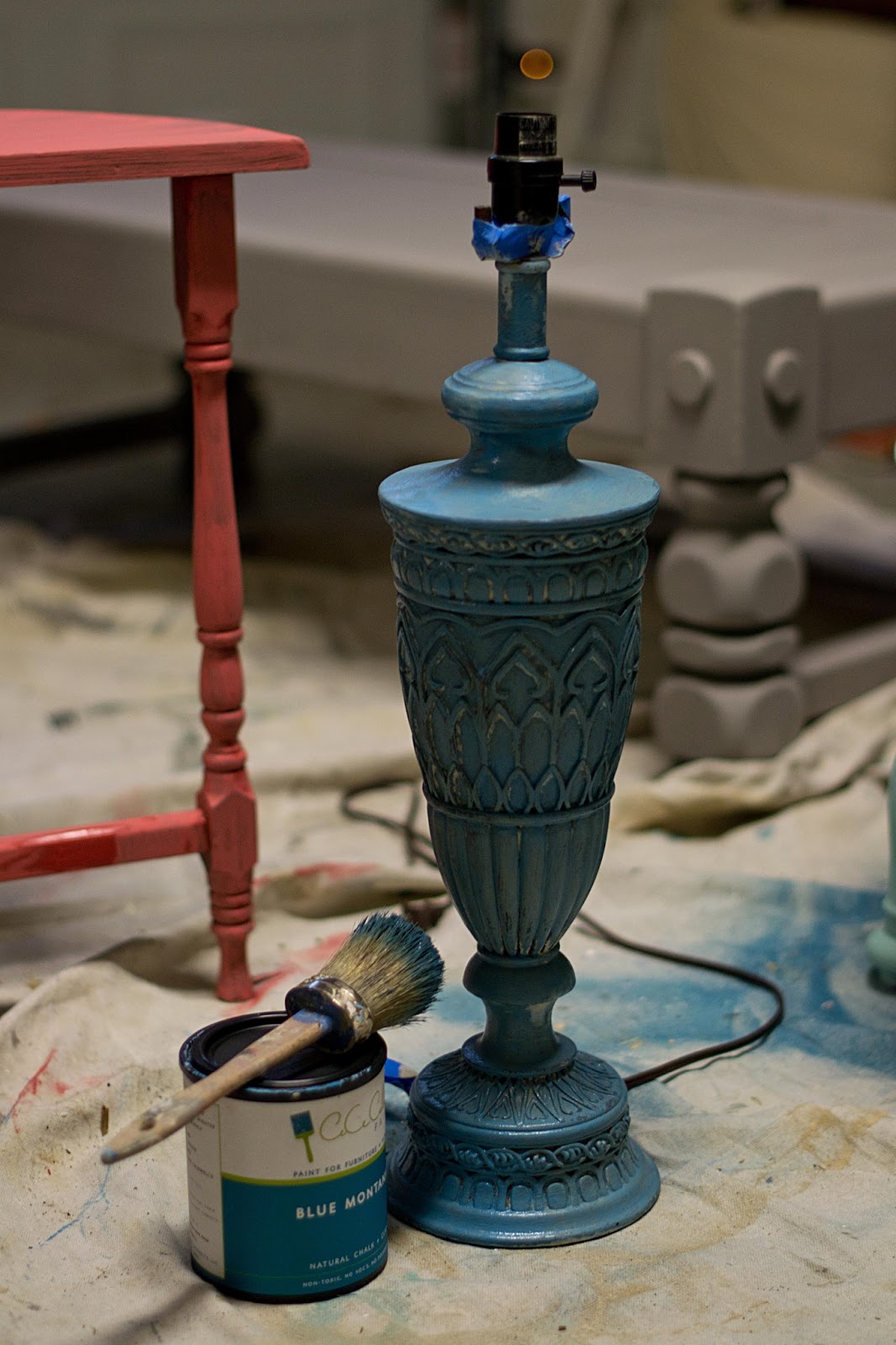 The Vintage Depot Painting Metal Lamps with CeCe Caldwell Paints