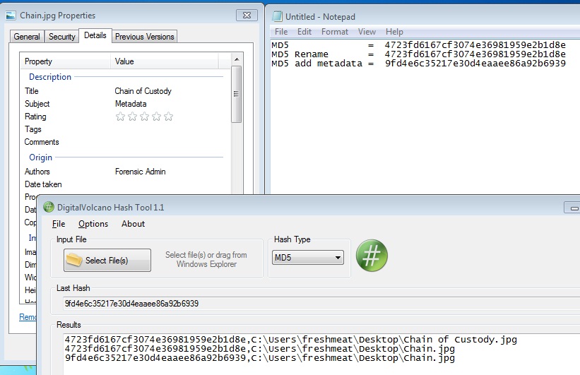 Digital Forensics Examiner Digital Forensics Hash function