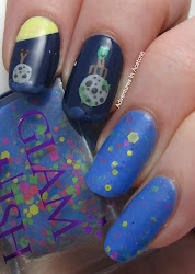 angry polish birds glam space nail bird