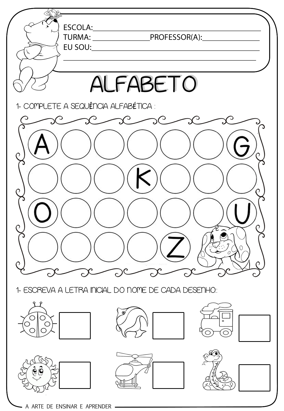 Atividade Pronta Alfabeto E Letra Inicial A Arte De Ensinar E Aprender 3664