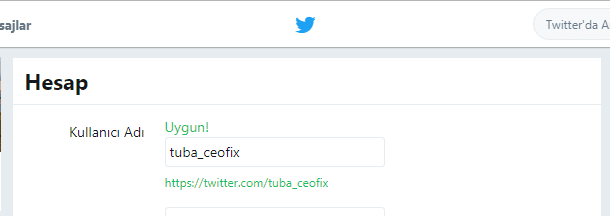 Twitter kullanıcı adı değiştir - www.ceofix.com