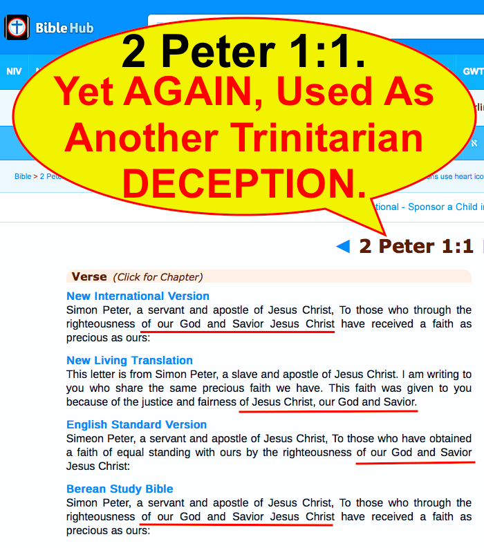 2 Peter 1:1, Yet AGAIN, Used As Another Trinitarian DECEPTION.