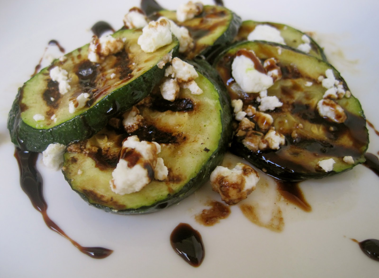 Grilled Zucchini with Goat Cheese and BalsamicHoney Syrup