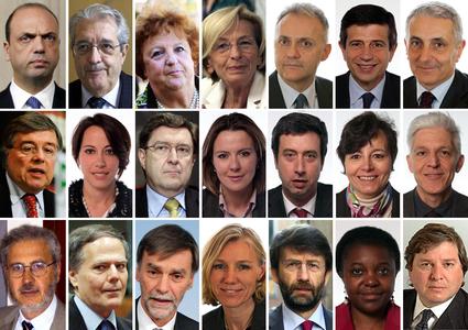 Ecco i 21 Ministri del Governo Letta