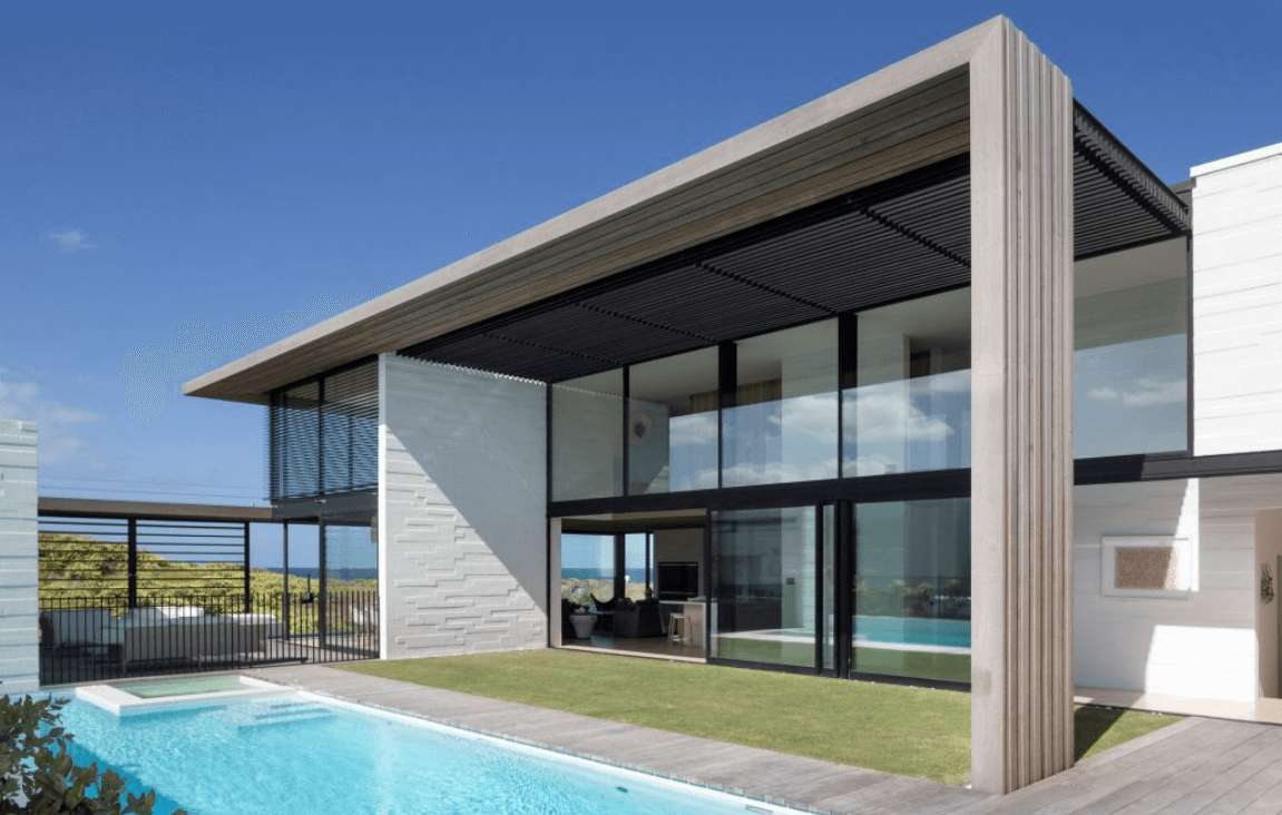 Contoh Model Desain Rumah Kontemporer 1 Lantai Modern dengan Dinding Kaca