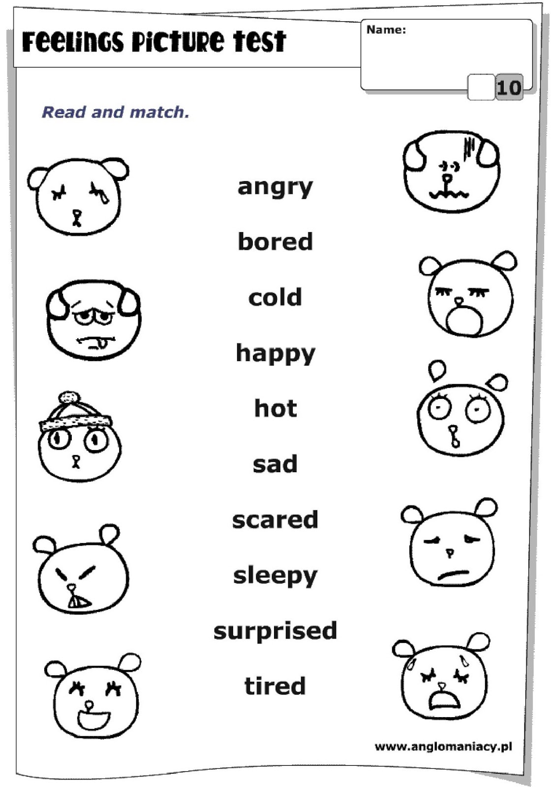 Printable Emotions Activities For Preschoolers