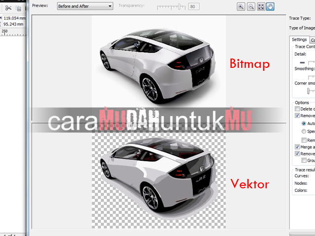 cara merubah format gambar menjadi vektor di corel draw