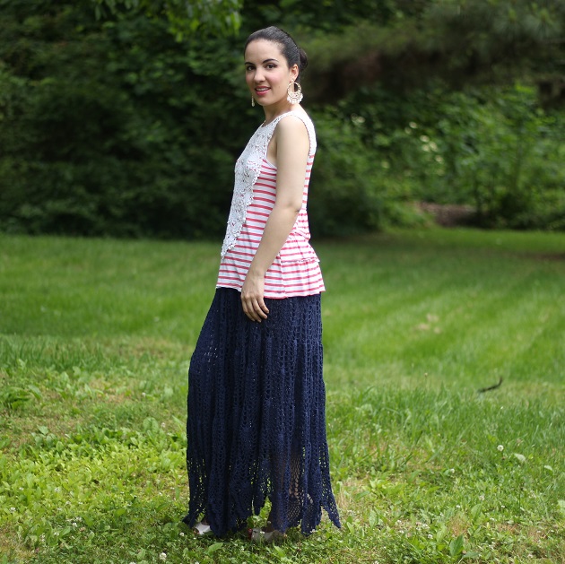 Libertad Green: Navy Blue Crochet Skirt